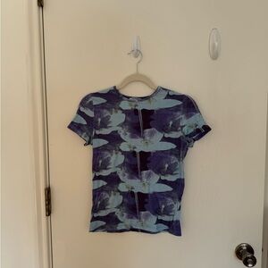 Miaou Purple and Blue Floral Print Tee